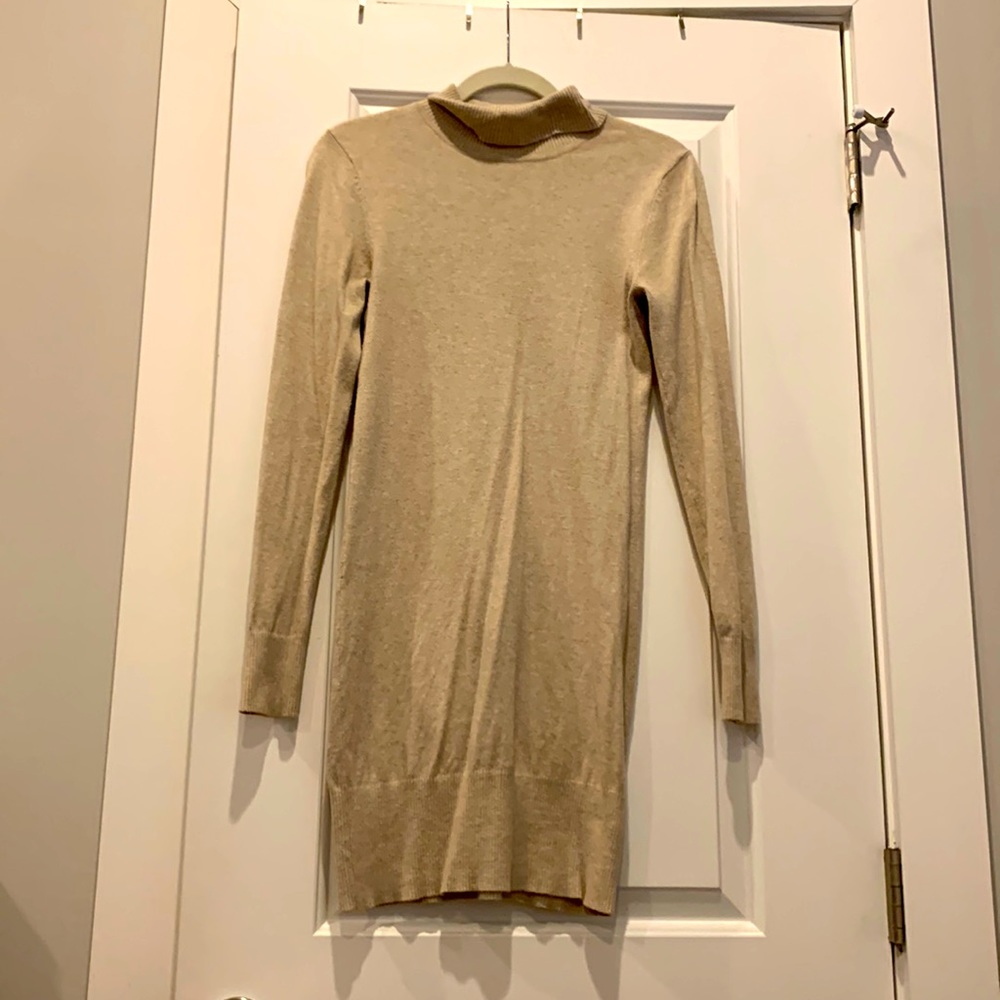 Tan sweater dress